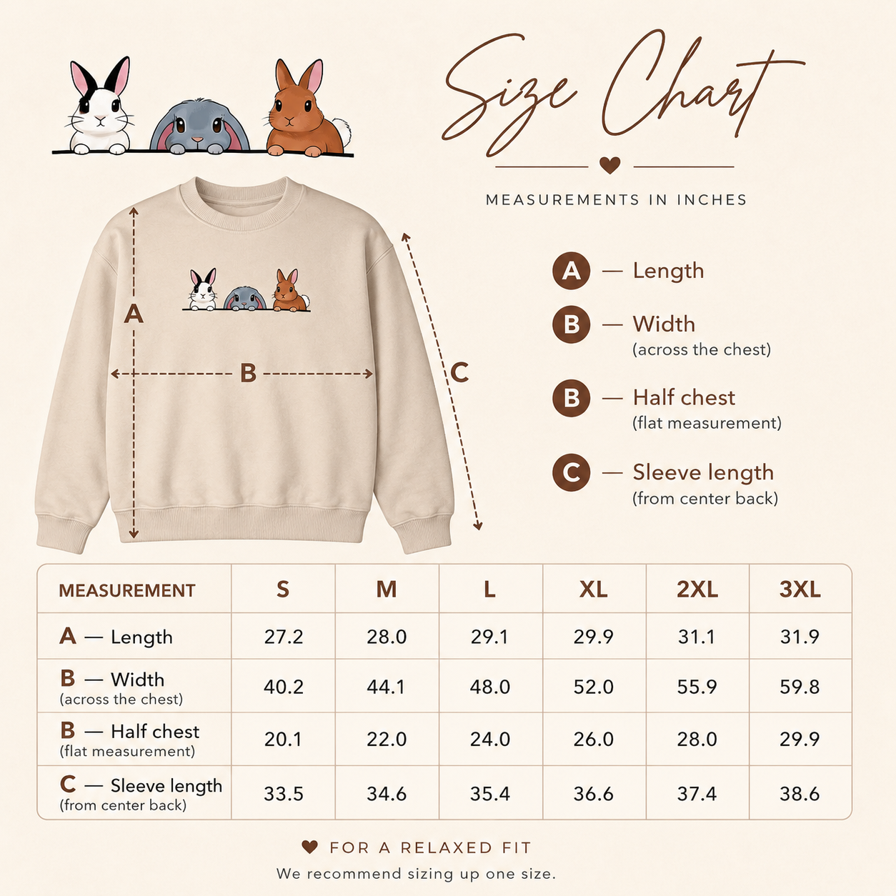 Three Peeking Bunnies Crewneck
