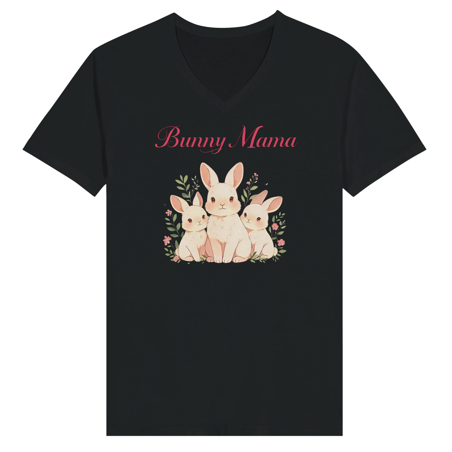 Bunny Mama V-Neck T-Shirt | Cute Rabbit Mom Gift for Bunny Lovers