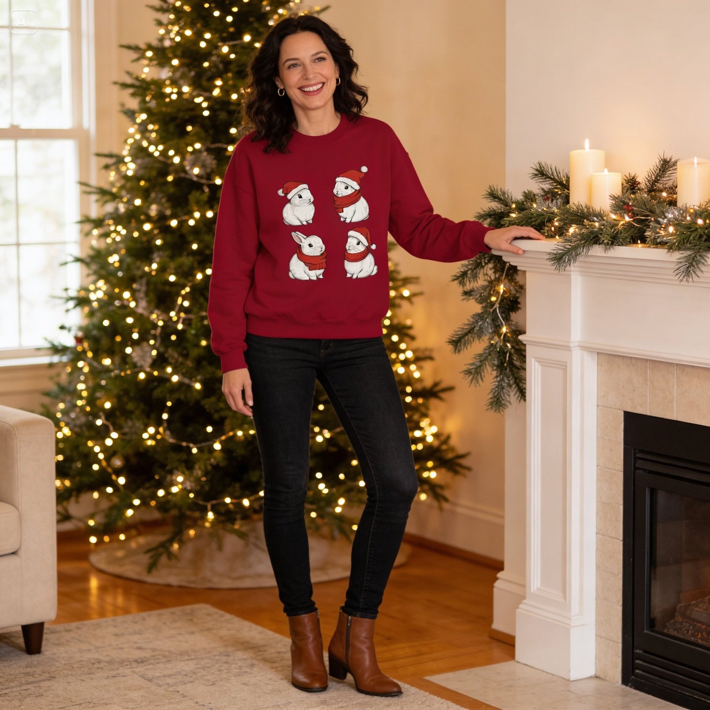 Christmas Bunnies Crewneck