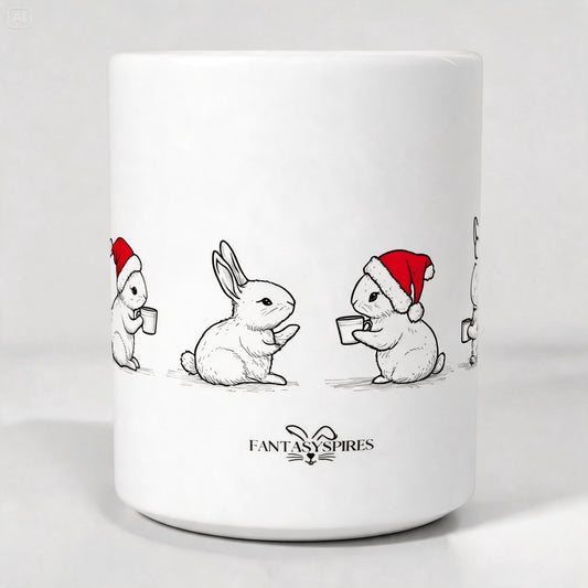Cute Bunny Christmas Mug - 15oz Ceramic Mug